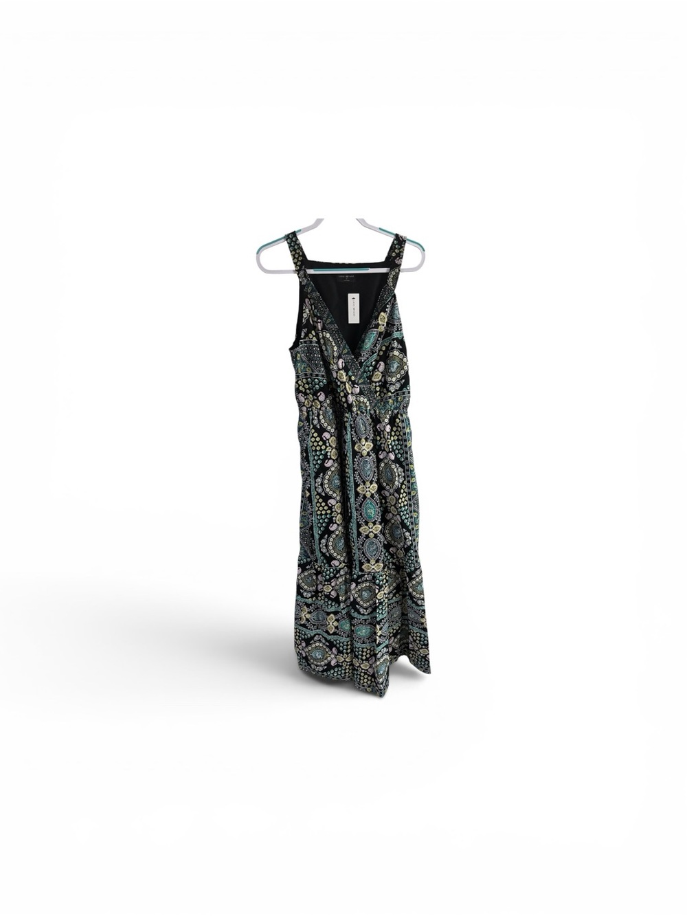 Lane Bryant Maxi Sundress Sz 14 Paisley Surplice Pockets Cotton Multicolor NWT